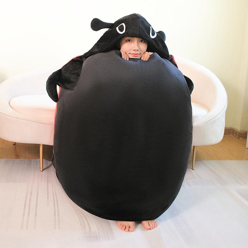 Hot Sale Interesting Wearable Ladybug Shell Funny Party Cosplay Doll Stuffed Soft Plush Sleeping Pillow Bed Cushion Game Gift