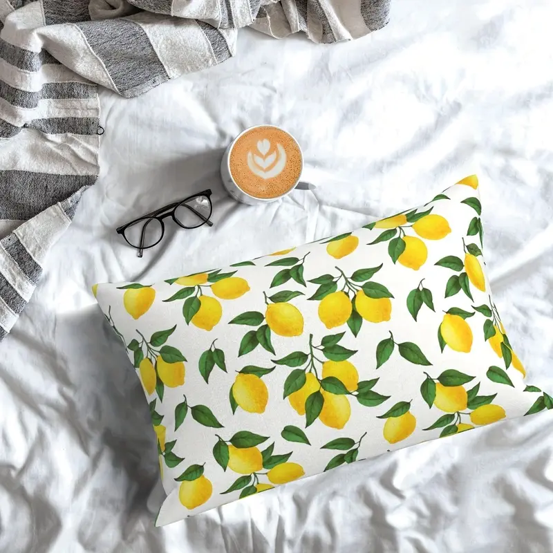1pc, Linen Summer Lumbar Decorative Rectangle Pillow Cover 12 X 20, Porch Patio Outdoor Pillowcase, Seasonal Farmhouse Sofa Couch Cushion Case Home Decoration (, No Pillow Core)Double-sided printing design