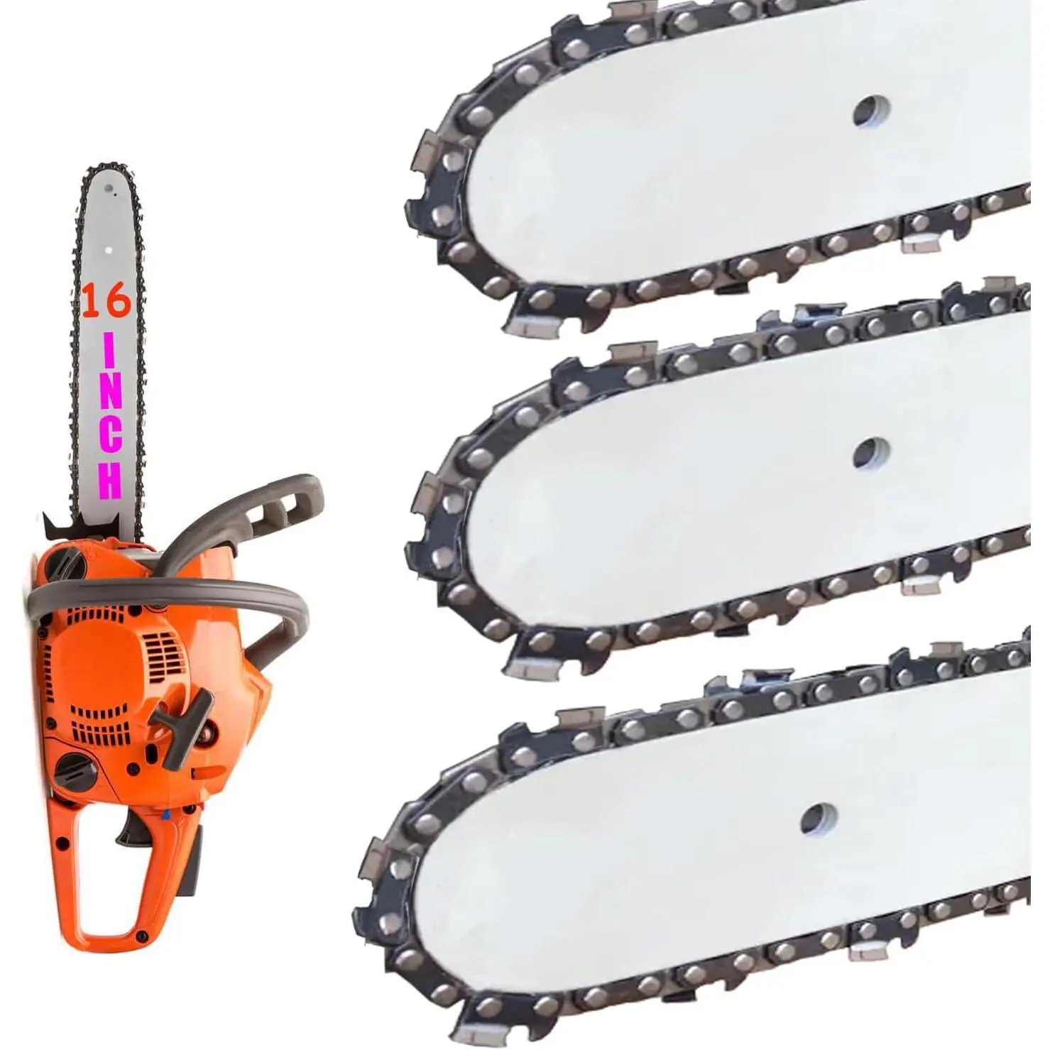MS170  Chain 16 Inch for Stihl MS170 MS171 MS180 MS180C Chain  55DL 3/8" LP Pitch .043" Gauge 61PMM355 3 Pack