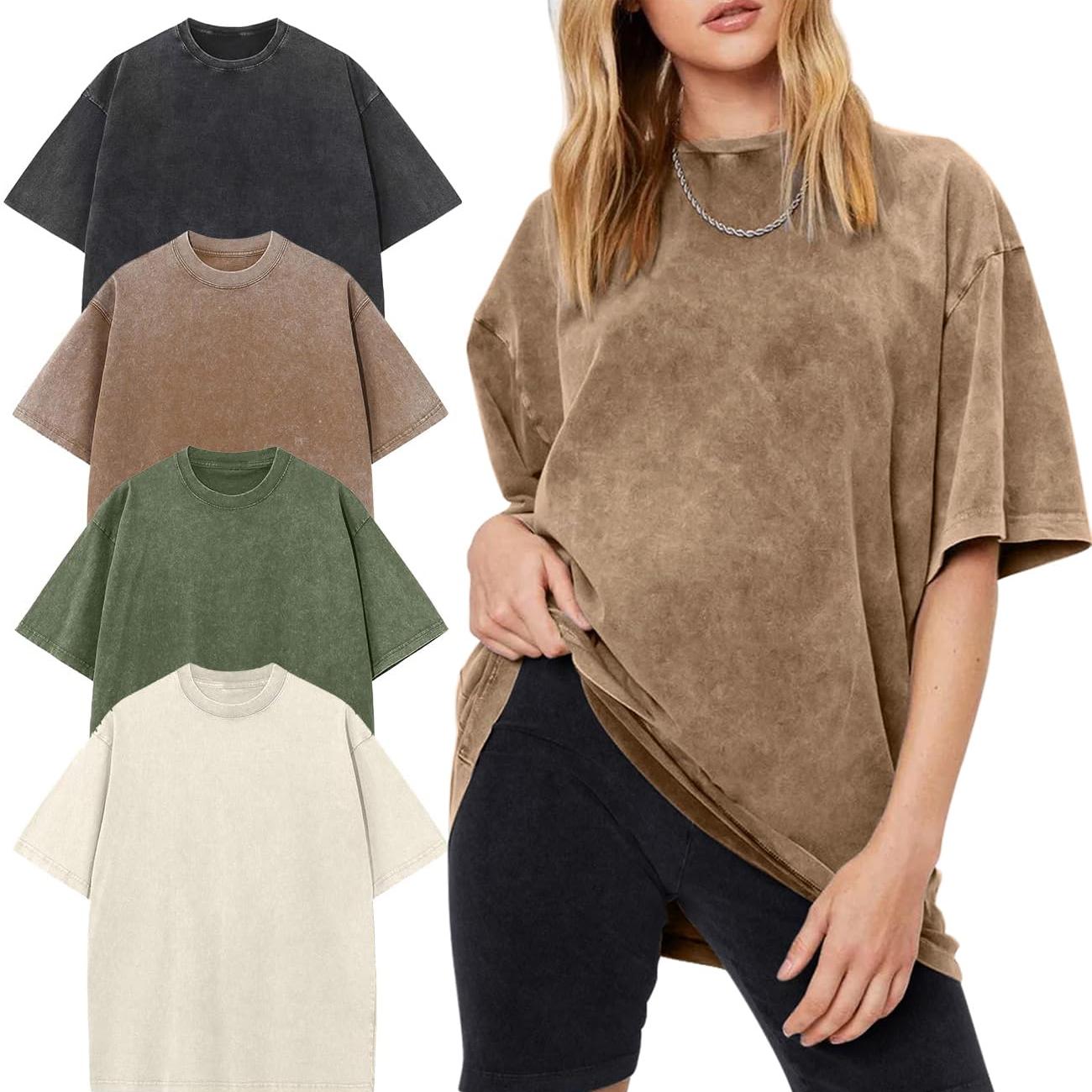 Young 4 Pcs Oversized Tshirts for Women Acid Wash Unisex Loose Fit Vintage Cotton Heavyweight T Shirts Baggy Tees Young 4 Pcs Oversized Tshirts for Women Acid Wash Unisex Loose Fit Vintage Cotton Heavyweight T Shirts Baggy Tees