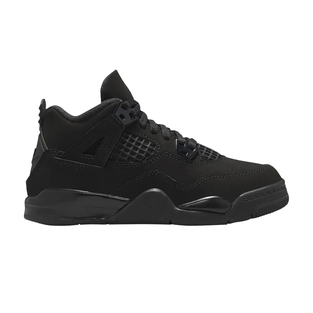 Air Jordan 4 Retro PreSchool 'Black Cat' 2025 (Unisex) Black/Light Graphite/Black kids basketball shoes IB4388 010