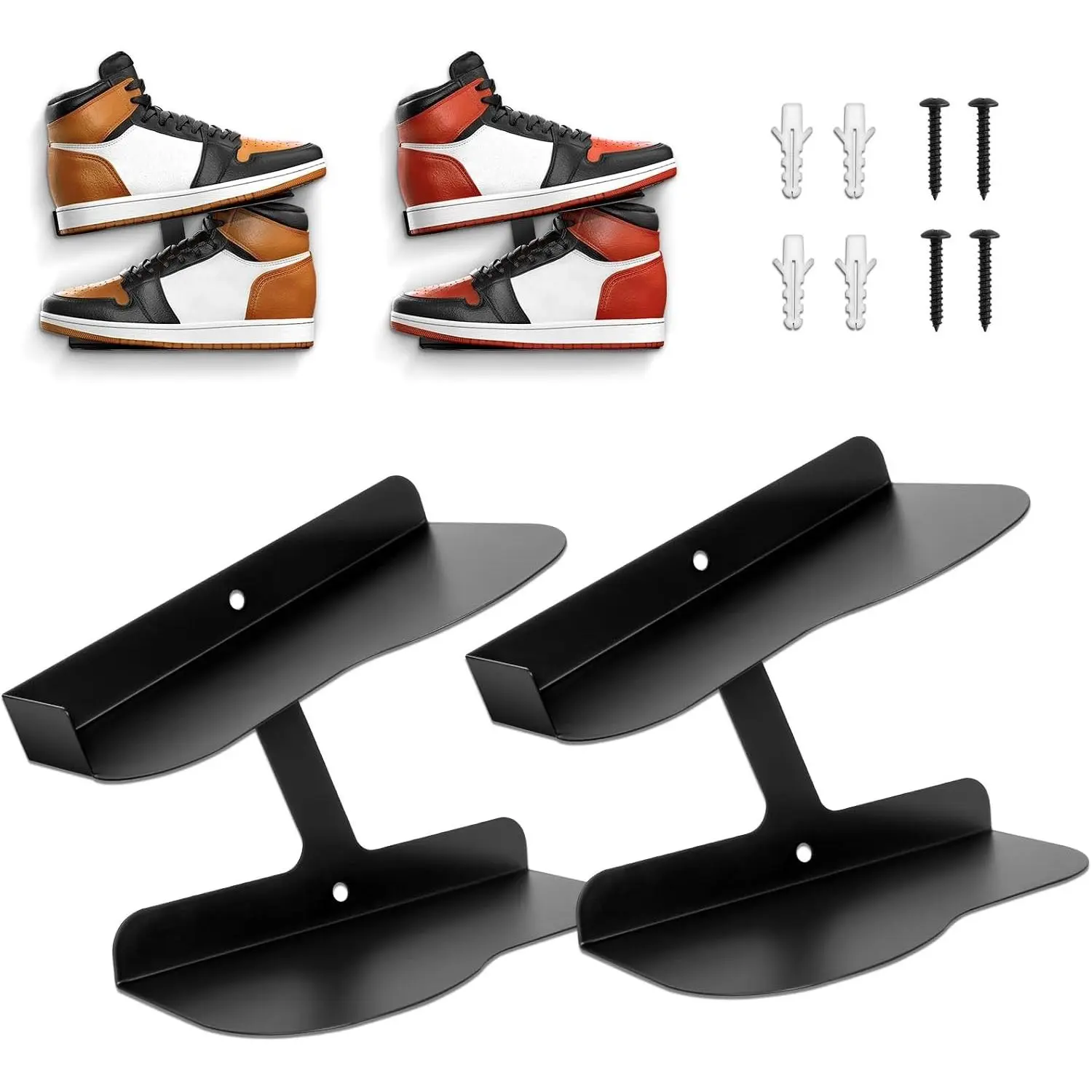 2 Pcs Floating Shoe Display Shelves, H-Type Sturdy Levitating Wall Shelf, Sneaker Holders for Shoe Collectors & Advertising Exhibition