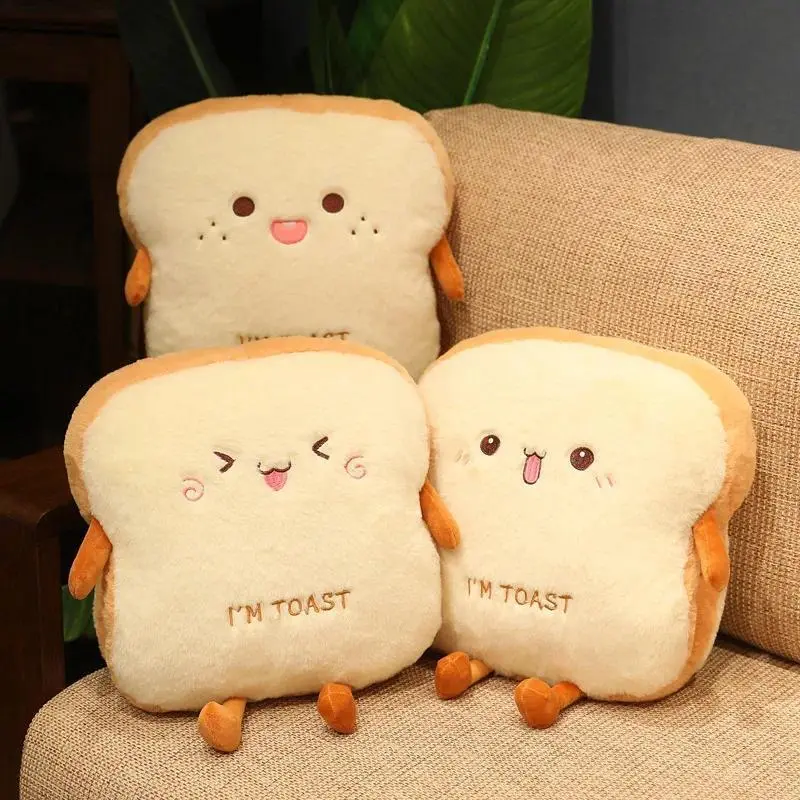35cm Soft Plush Bread Pillow, Toast Simulation Food Doll, Warm Cushion, Cute Stress Relief Toy for Kids, Home Decor & Birthday Gift, Unisex