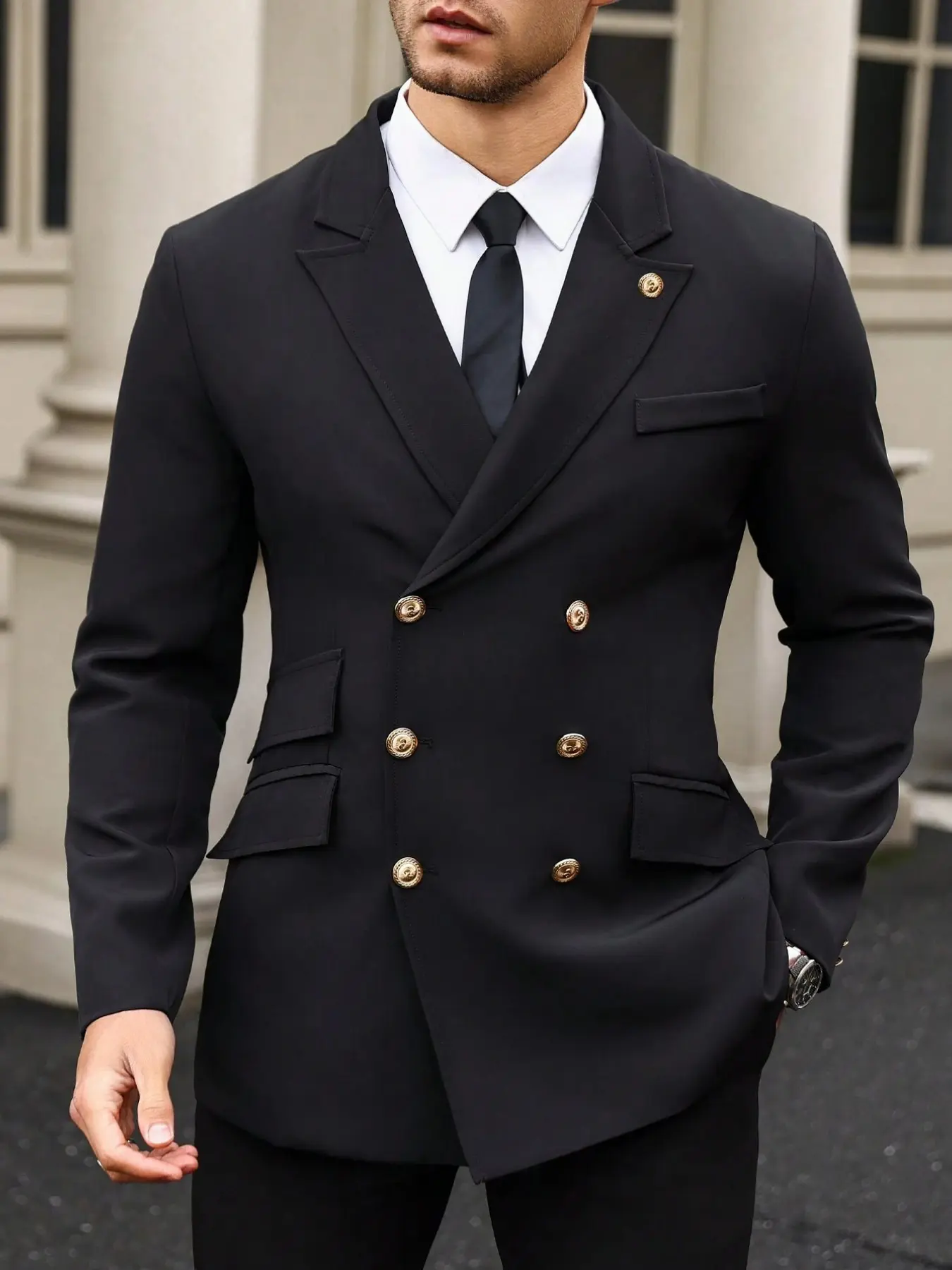 Men's Vintage Style Double-Breasted 3-Button Blazer, Perfect for Formal and Casual Wear, Ideal for Business Meetings and Events