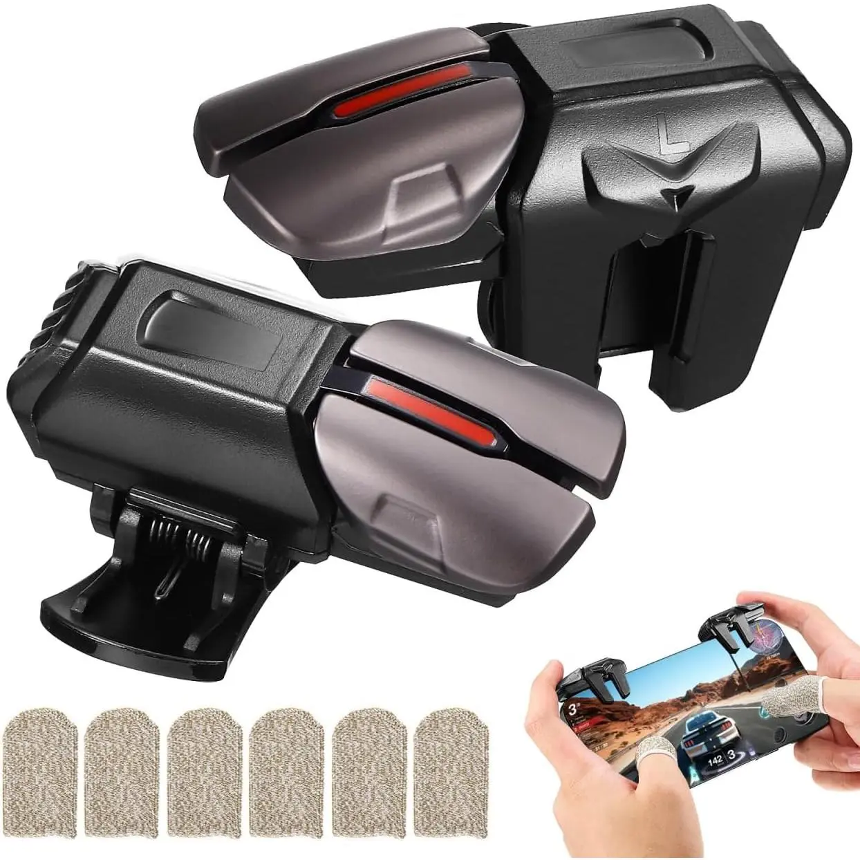 1 Pair Auxiliary Button Mobile Gaming Triggers Shoot Target Button Gaming Finger Mobile  Accessories Grip  Triggers Phone Controller Phone Handle PC
