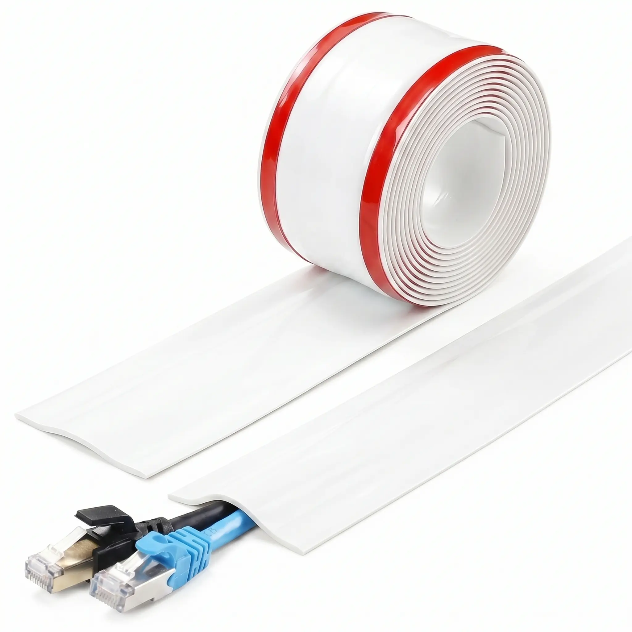 39.37inch Self-Adhesive Cord Hider Wire Covers for Wall, Flexible Cable Raceway Cord Concealer for TV Wire Management, Flame Retardant PVC Cable Hider Fits Multiple Cords, Multi Color Optional-YY