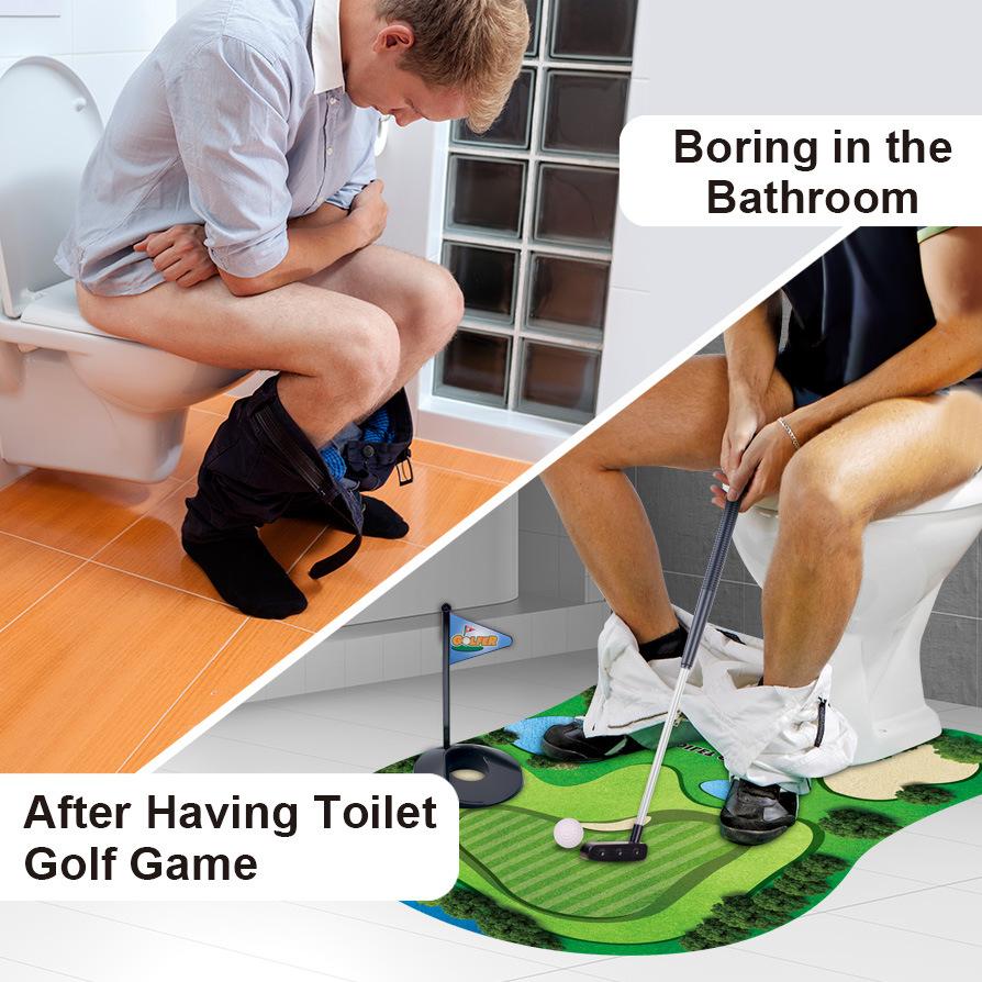 Toilet-based technical toilet golf scene leisure entertainment sports toy toilet mini set