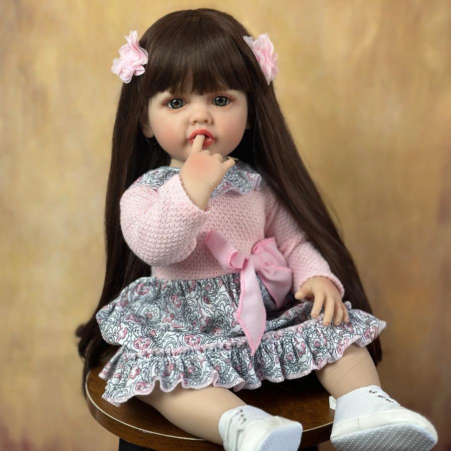 22 Inch Life-like Reborn Teenager Doll, Soft Silicone Realistic Teenager Girl Doll, Ideal Dolls Toy for Birthday Gift