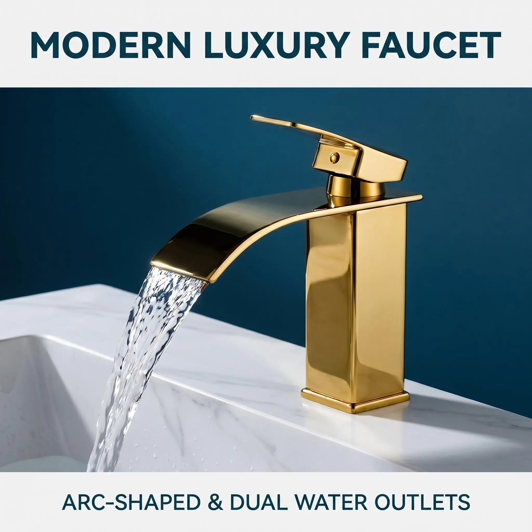 Modern Faucet, Single Hole Basin Faucet with 23.62in Hose, Cold and Hot Water, Bathroom Vanity Sink Faucet, Nordic Style Design