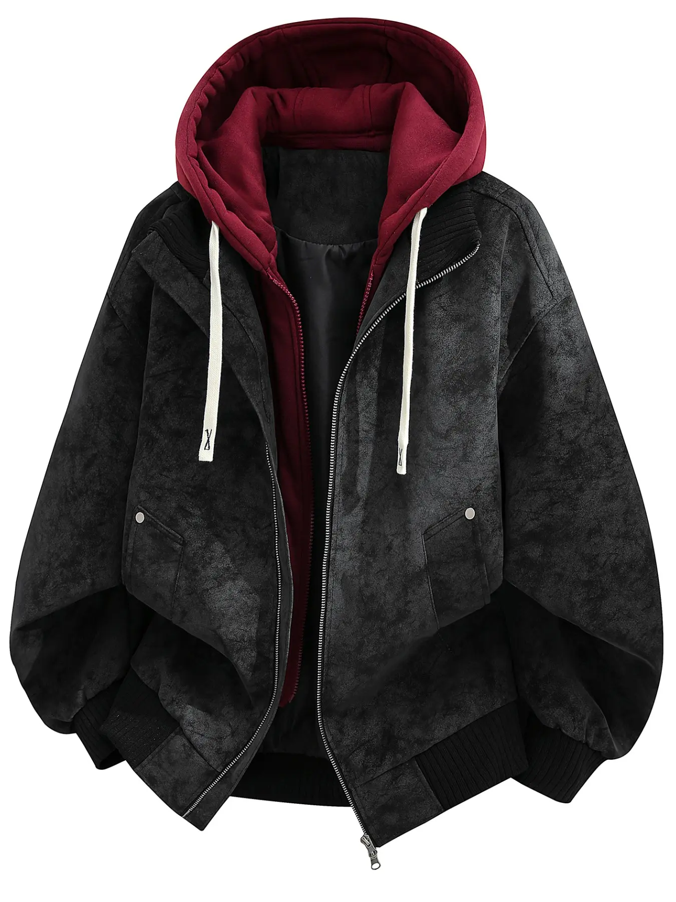 Men's Hooded PU Jacket, Multiple Colors Available, Perfect for Daily Wear and Outdoor Activities, Stylish and Comfortable