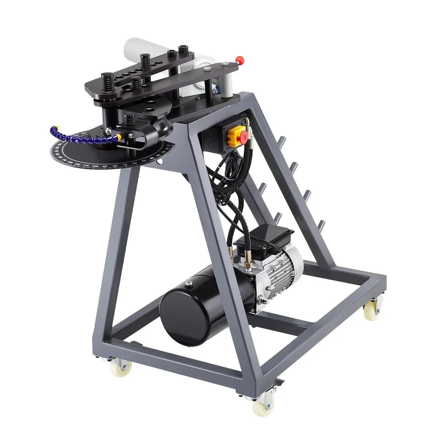 【DealsForYouDays】VEVOR Electric Tube Bending Machine, 750W Electric Tubing Bender with 6L Hydraulic Cylinder, Movable Pipe Bender Machine with 3 Dies 180 Max Bending Angle, Suitable for 1", 1-1/2", 1-3/4" Pipes