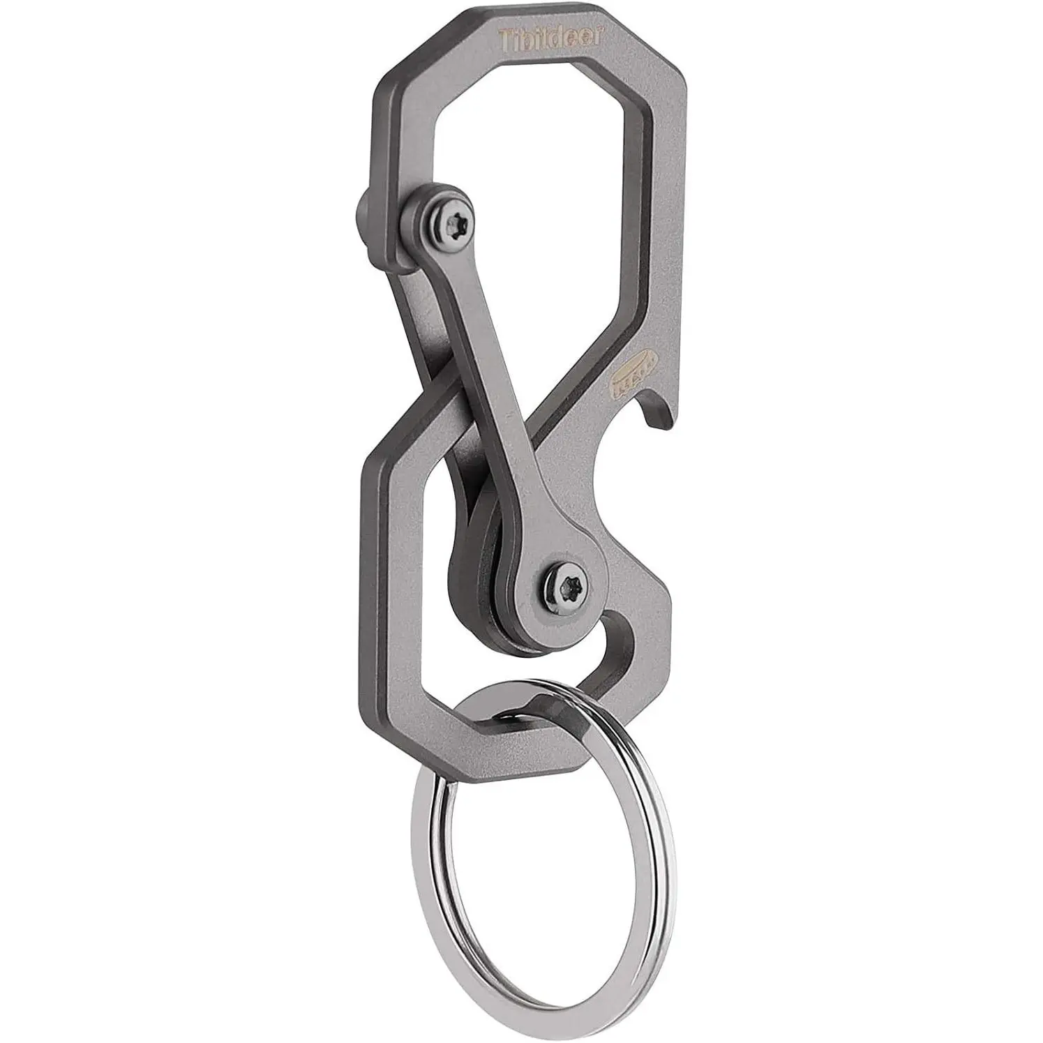 Titanium Keychain for Men & Women - Heavy Duty Carabiner Clip with Bottle Opener, Rust-Free EDC Key Organizer for Car Keys, Outdoor Gear, Camping & Everyday Carry Key Chain