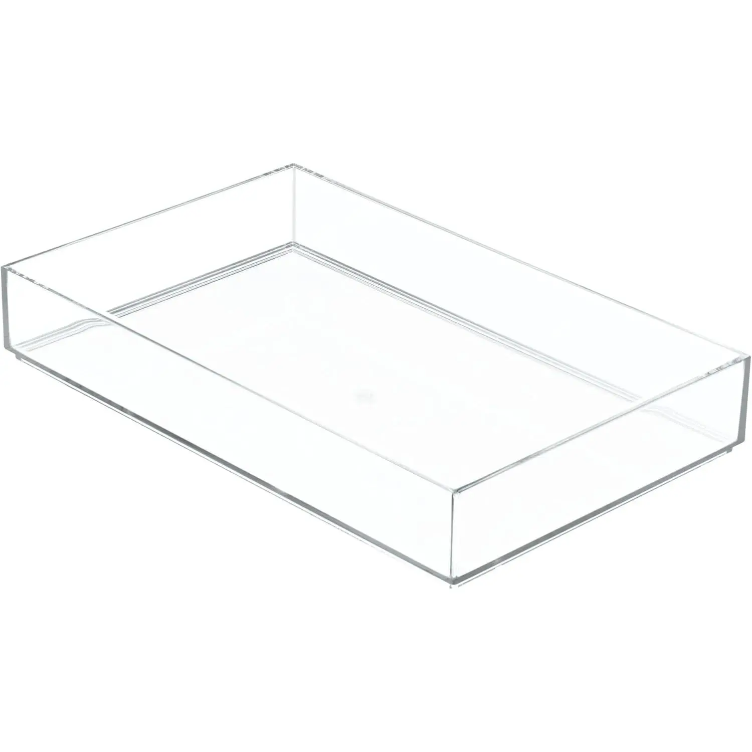 Clear Drawer Organizer, Plastic Tray for Makeup Storage on Bathroom Vanity, Dresser or Desk