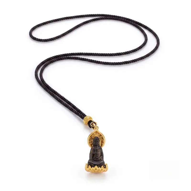 Premium High-End Light Luxury Buddha Amulet Pendant Necklace, Niche Minimalist Protective Talisman Jewelry, All-Match Daily Travel Party Decor Accessory For Men Women Buddha Necklace Amulet Pendant Light Luxury Jewelry Talisman Necklace NicheHighEndAccess