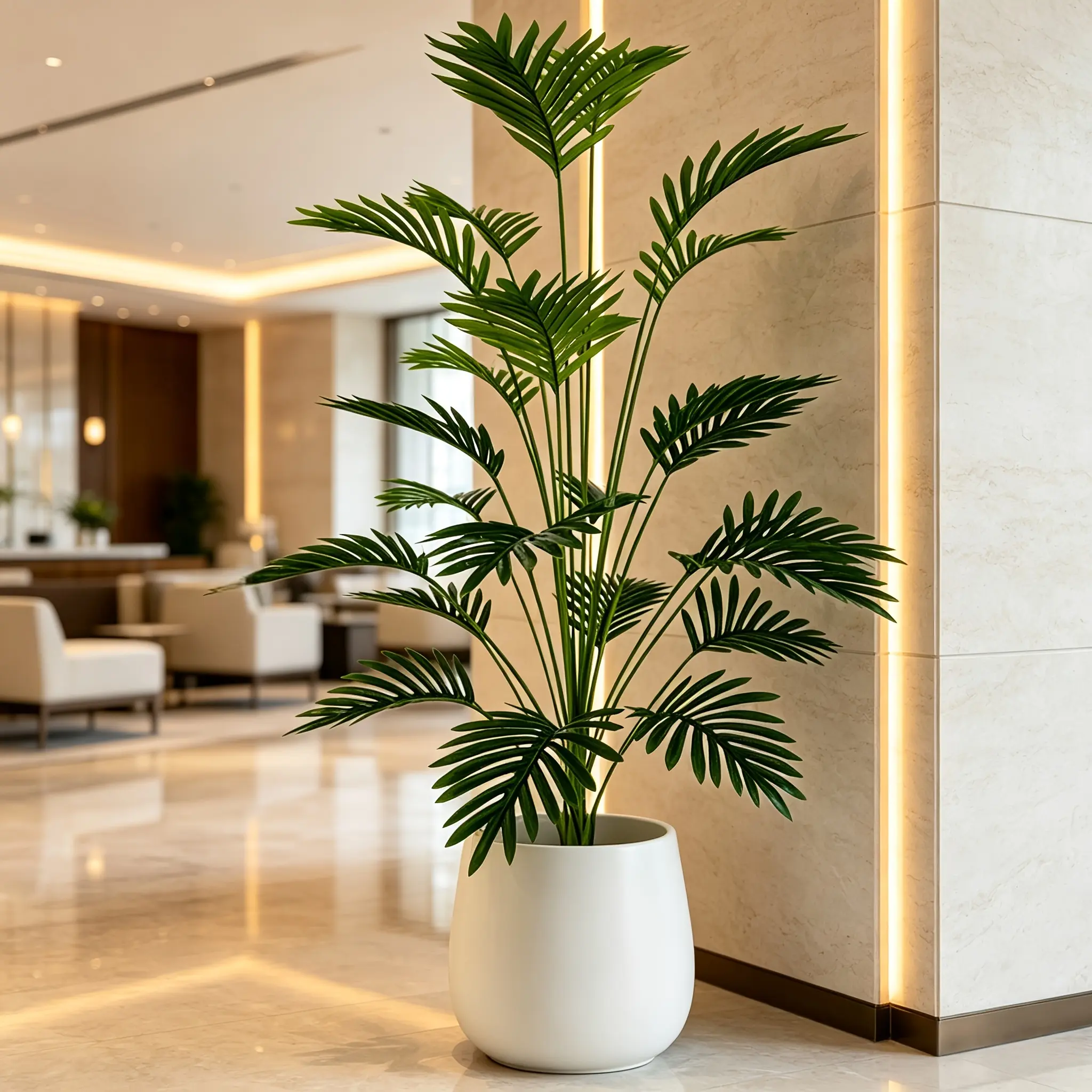 1 artificial simulated palm tree with 24 leaves -- simulated green plant [flower pot not included], home decoration, featuring upright branches and slender yet soft leaves, maintenance-free, an ornamental decorative tree, ideal for decoration in courtyard