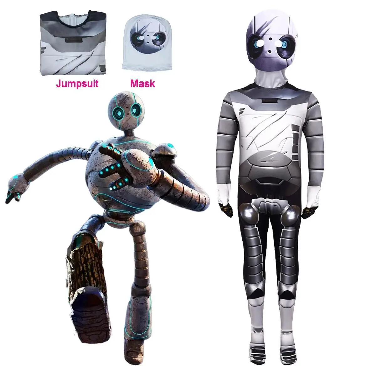The Wild Robot Costume Kid Adult Rozzum 7134 Cosplay Bodysuit Women Men Birthday Party Halloween Cosplay Anime Cartoon Jumpsuit