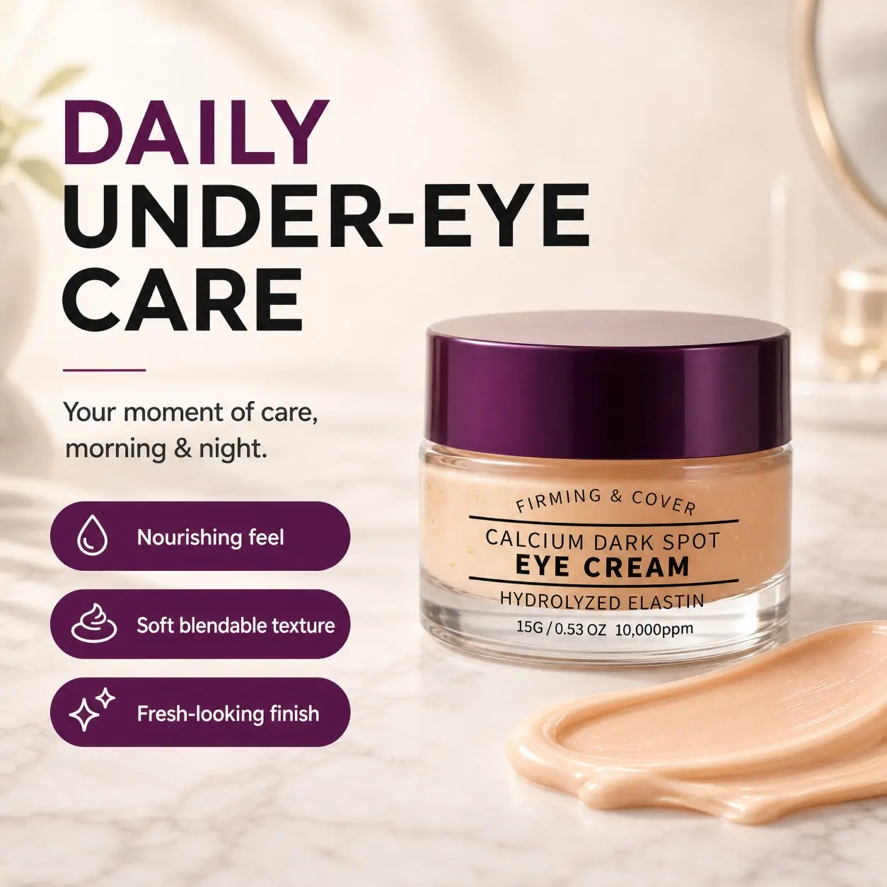 Calcium Dark Spot Eye Cream, Hydrating and Nourishing, Reduces Fine Lines, Moisturizing Eye Serum,  #EyeCream #DarkCircles #UnderEyeCare #AntiAgingSkincare #DarkSpotCorrector #FirmingEyeCream #NiacinamideSkincare #SkincareFind