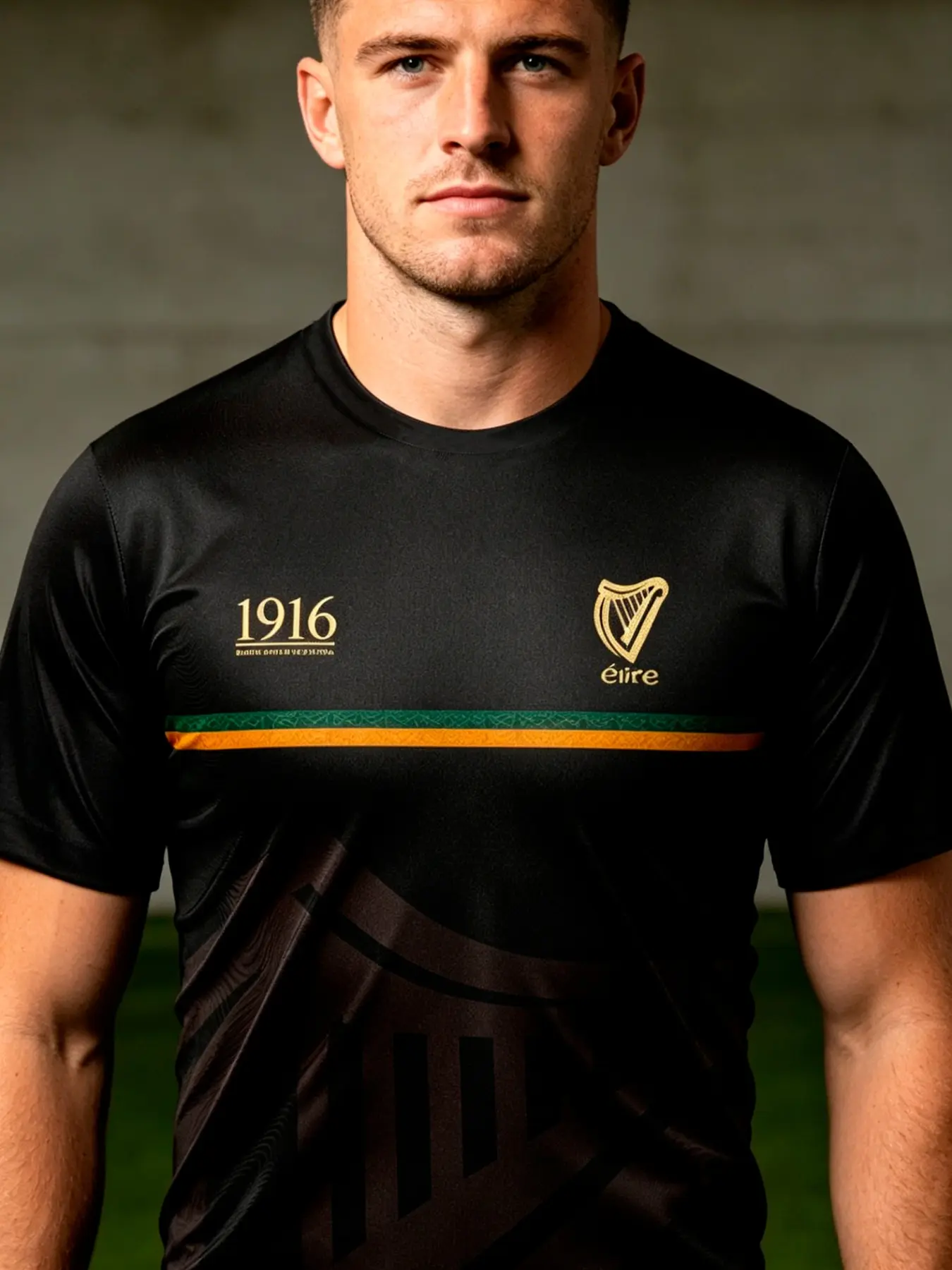 Irish 1916 Memorial Throwback Jersey, Easter Proclamation Print, Rugby Short Sleeve T-Shirt, Outdoor Sports Top, Football Training Shirt, Casual Sporty Top
