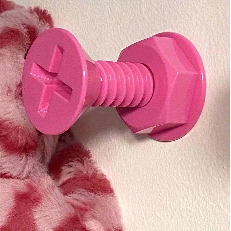 Screw adhesive hook, creative hook, wall hook, clothing hook, behind-the-door hook, strong adhesive, no drilling required, cute children's hook