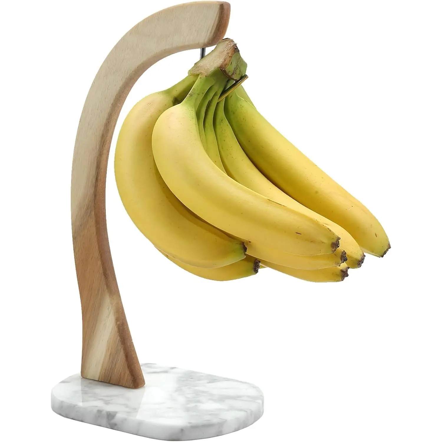 Banana Holder Stand for Kitchen Counter, Modern Banana Hanger Tree with Non Slip Marble Base, Decorative Fruit Storage Rack for Home Kitchen Decor
