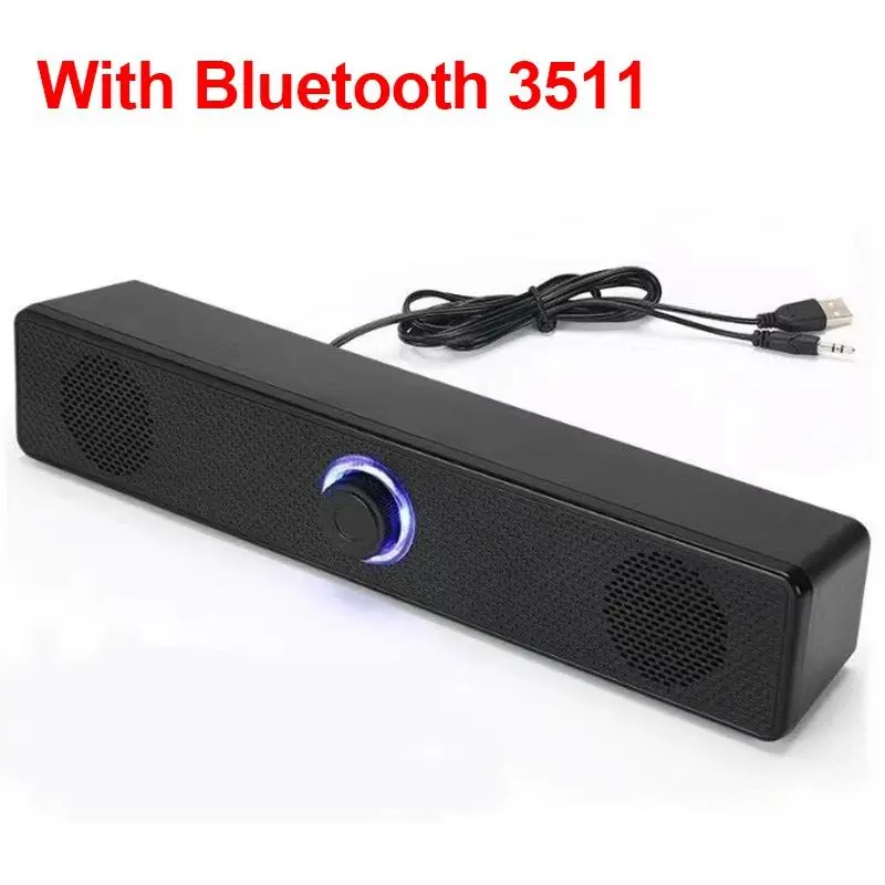 PC Soundbar with Subwoofer - Plastic, NFC Enabled Bluetooth Speakers, Wired/Wireless, USB-Powered Portable Speaker Bluetooth Portable, for Computer Gaming, Home Theater Audio System