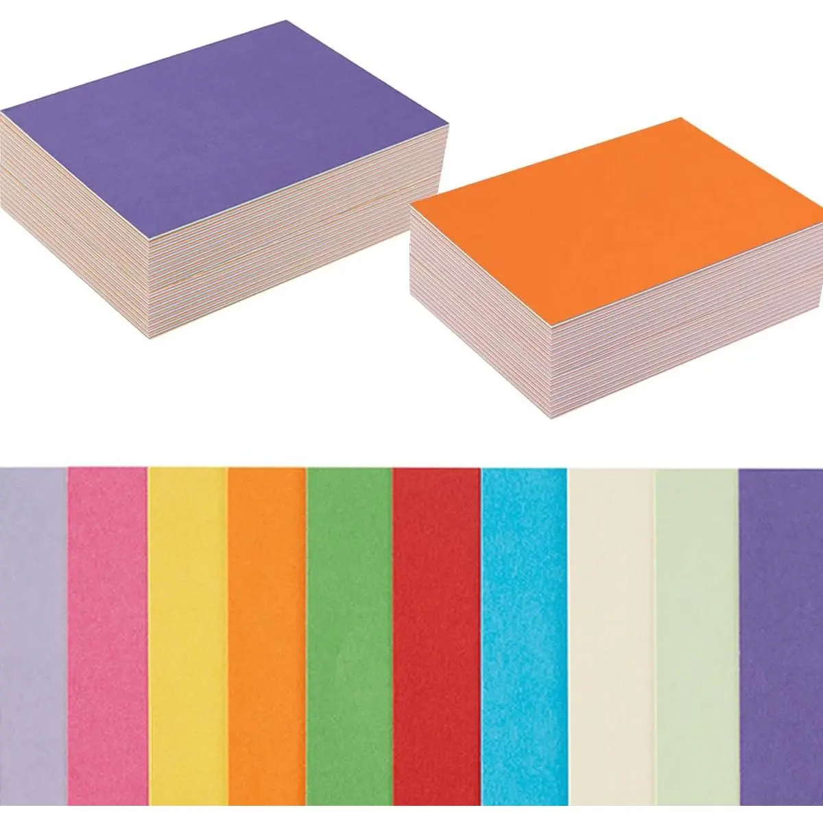 100 Pack Colorful Thick Paper Cardstock Blank Colored Cards Stock, 2x3.5 | 250GSM Thick Paper for Invitations, Greeting Cards Making, Postcards, Photos