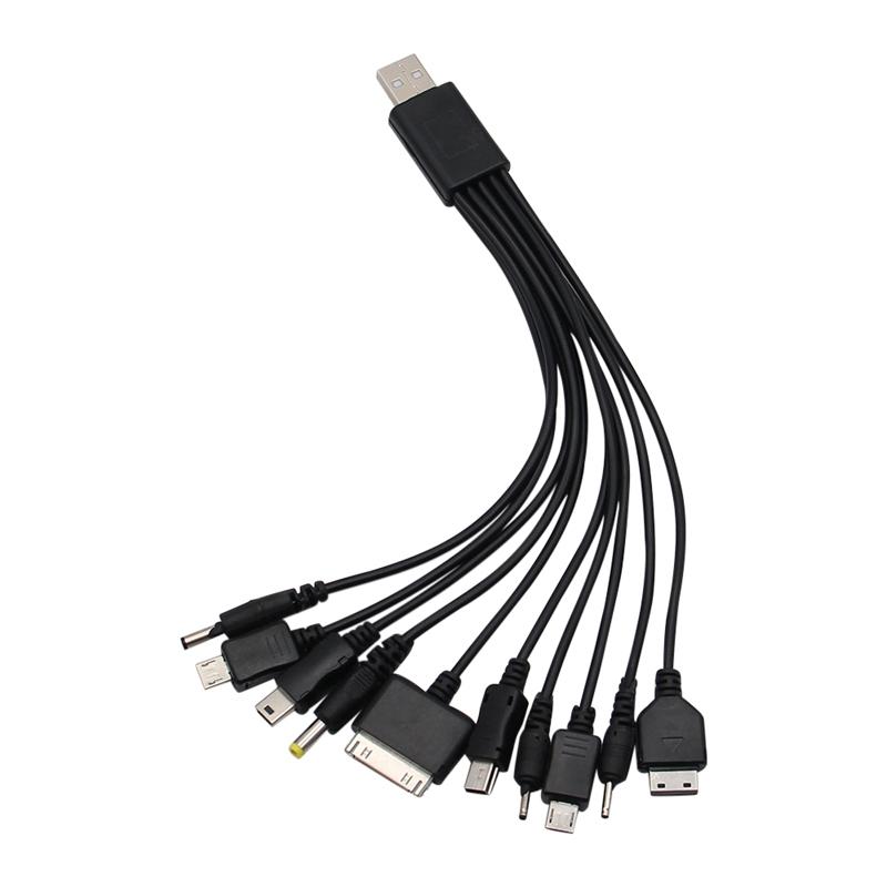 Universal USB To Multi Plug Cell Phone Charger Cable 10 to 1 USB Cable For