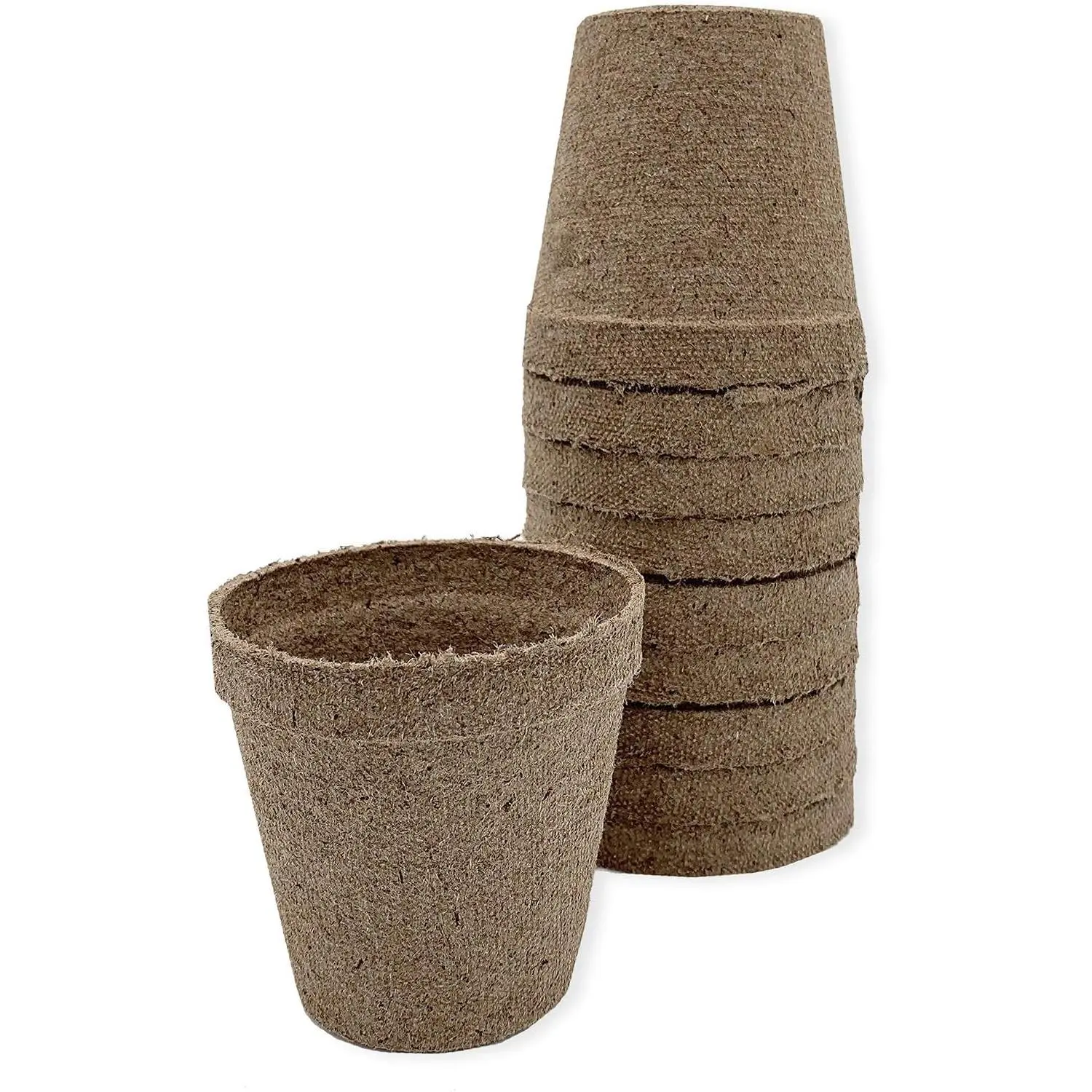 Plant Nursery Pots - Organic Seed Starting, Biodegradable, Drainage Hole - 3 in - Peat