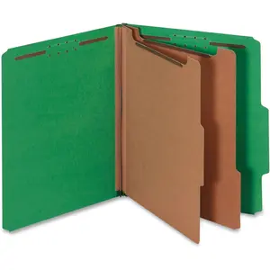 Universal 10302 Pressboard Classification Folders, Letter, Six-Section, Emerald Green (Box of 10)
