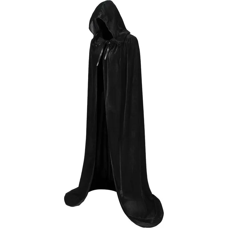 Velvet Hooded Cape for Women & Men| Adult Witch and Wizard Cloak for Halloween, Christmas, Masquerade, Mardi Gras, Ren Faire & Fantasy Cosplay