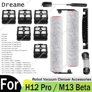 Dreame H12 Pro / H12 Plus / H12 Pro Plus Mix/ H12 Dual/ M13 Beta Accessories Replacement Wet & Dry Home Vacuum Cleaner Spare Parts Roller Brush Cover Hepa Filter Replacements Scraping strip Hose Accessories