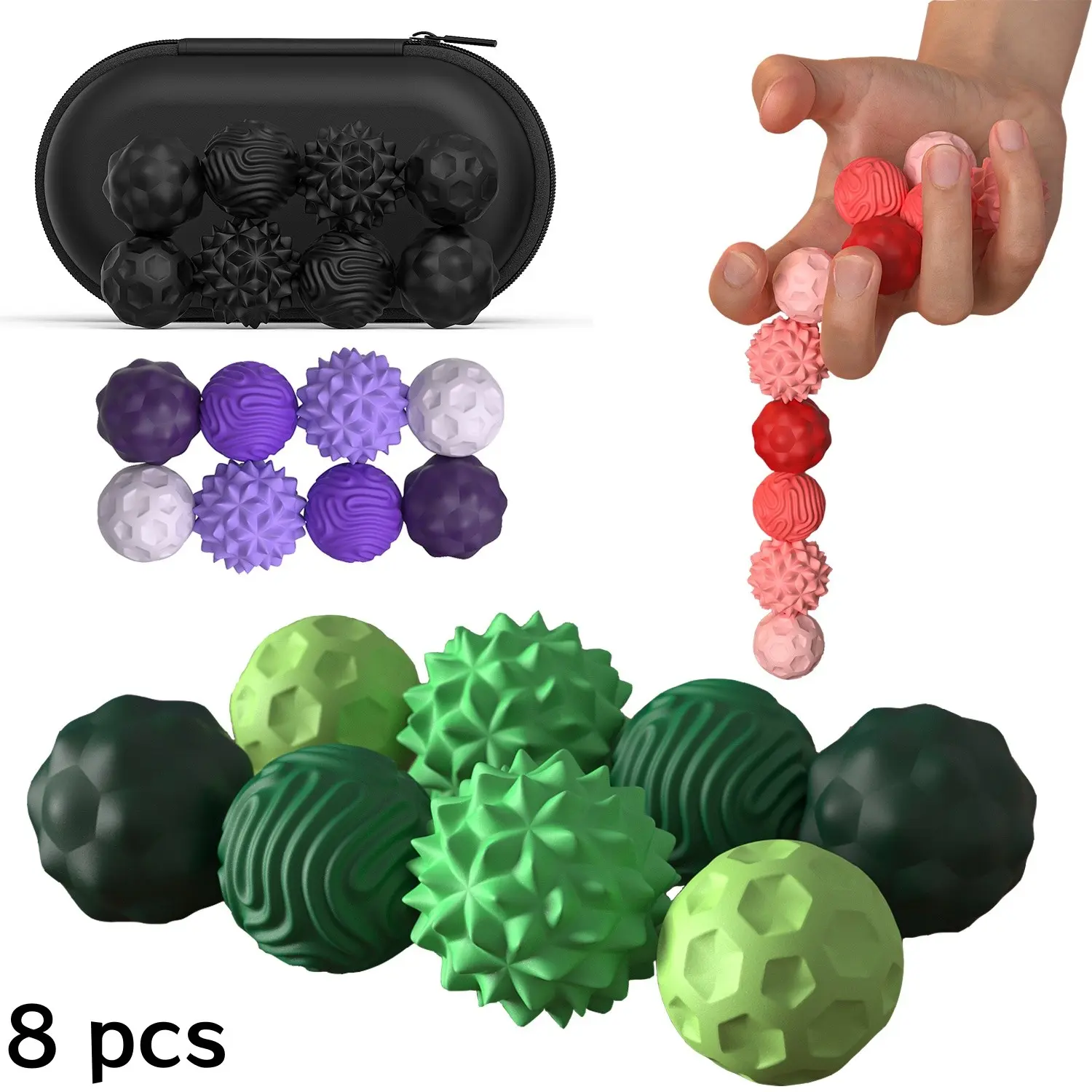Silicone Magnetic Fidget Ball Set, 8pcs/set Fidget Relaxation Toys with Elastic Texture & Assorted Colors, Stress Relief Toys for Adults & Teens, Sensory Bundle, Stress Relief Fidgeting, Stress Relief Gadgets, Stress Relief Tools, Sensory Stress Reliever