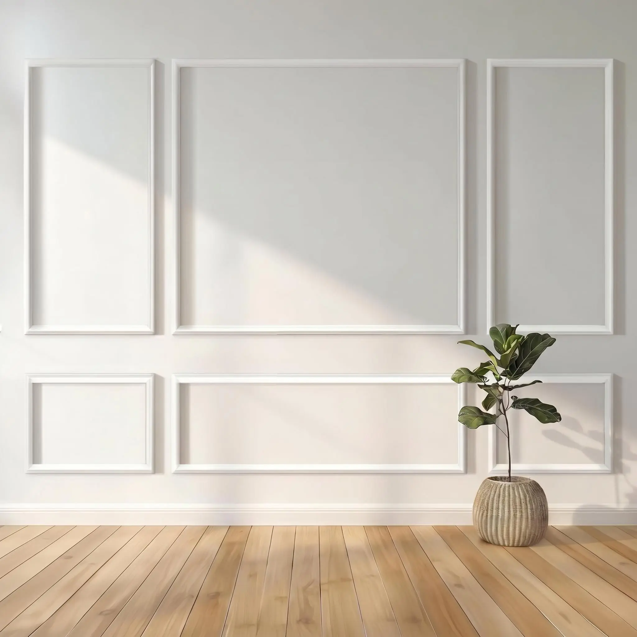 Peel & Stick Paintable 3D Wall Panel Molding – White PS Polystyrene, Self-Adhesive Decorative Trim, Recyclable, Easy DIY Install for Bedroom, Door, Cabinet, Interior Walls, 34PCS