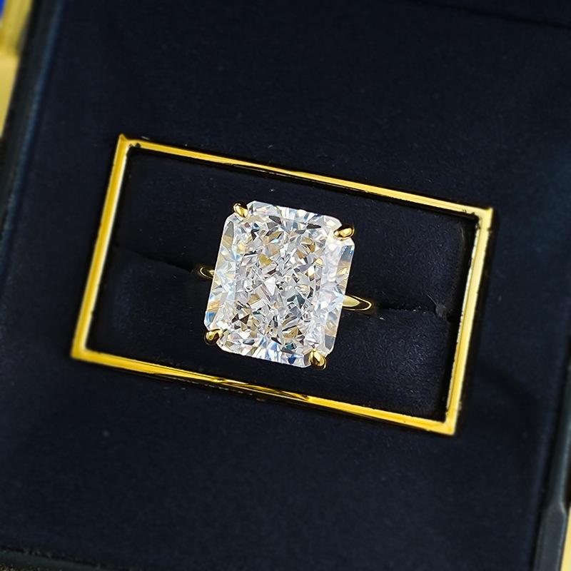 S925 Sterling Silver Ice Flower Cut Square Ring 12*14mm 8A Cubic Zirconia Ring fashion jewelry accessory woman girl promise ring-218(50%)