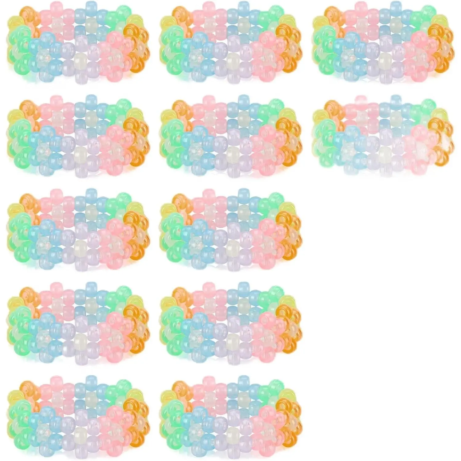Flower  Kandi Bracelets Stretch  Candy Bracelets Multi Color Beaded Flower Kandi Cuff  Accessories   Party Favor for Women  EDM Party  Festival