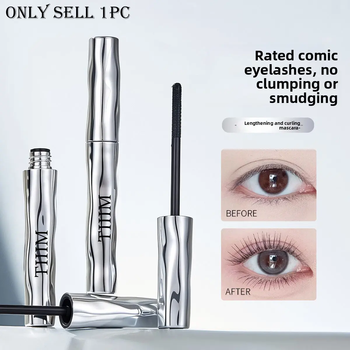 Korean Sheer Vibe Lengthening Mascara, fine brush separate lashes fluffy look for date and parties