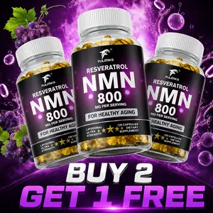 Buy 2, Get 1 Free,Liposomal NMN 500mg + Resveratrol 300mg Anti Aging Complex, NAD+ Precursor, Healthy Aging Supplement High Absorption Formula 3 Bottles, 120 Capsules