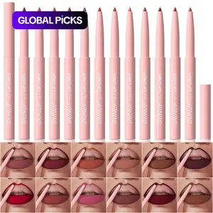 Waterproof Lip Liner Set, 12pcs/set Matte Lip Liner Kit, Easy-Coloring Lip Liner Pencils Suitable for All Occasion, Makeup Products for Girls and Women, Tinted Lip Liner, Lipliner #GLOBAL PICKS