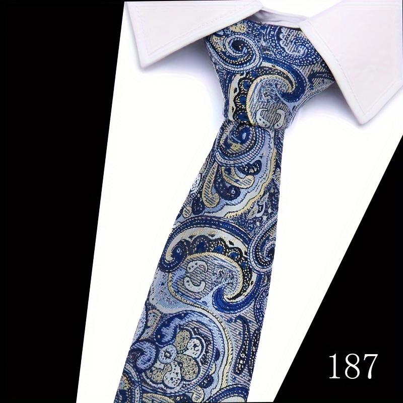 Classic 5-Piece Woven Necktie Set for Male Adults, Patterned Formal Fashion Accessories with Cufflinks and Tie Clip
