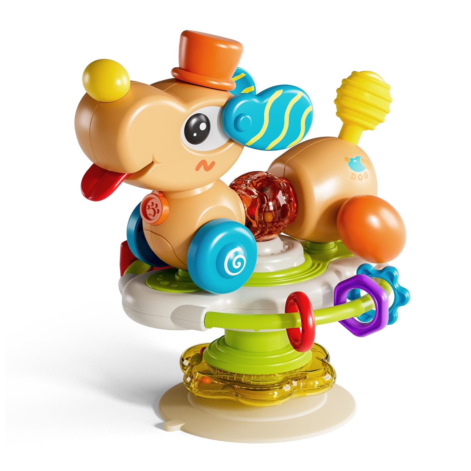 Baby Table Dog Suction Cup Rotating Toy, Multifunctional Detachable Steering Wheel, Perfect Gift for Holidays, Birthdays, Christmas