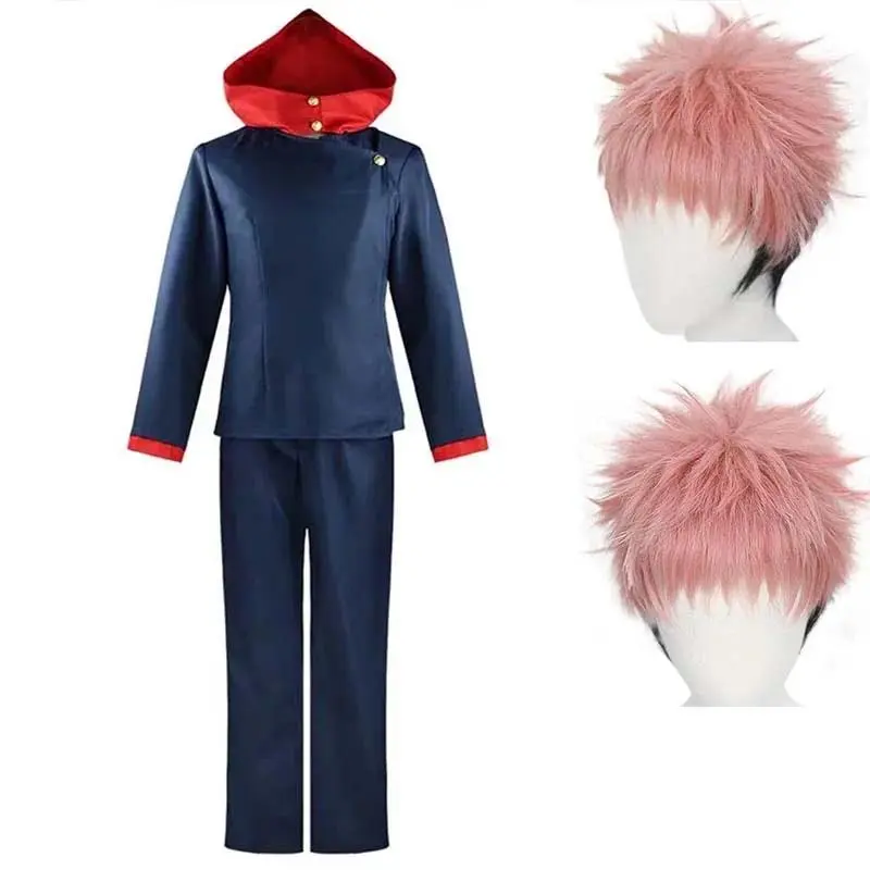 Anime Tokyo Itadori Yuji Cosplay Costume with Hooded Pants For Halloween Outfit School Carnival Uniform