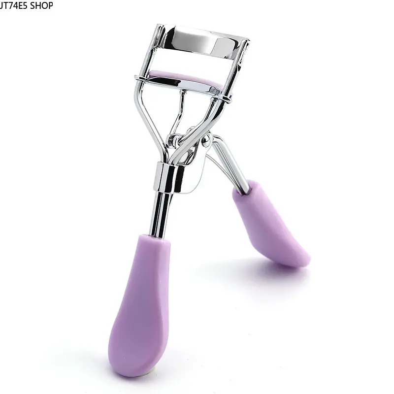 Wide Angle Sunflower Eyelash Curler with Plastic Handle, No-Pinch Lash Lifter for Natural and False Lashes, Portable Travel Beauty Products