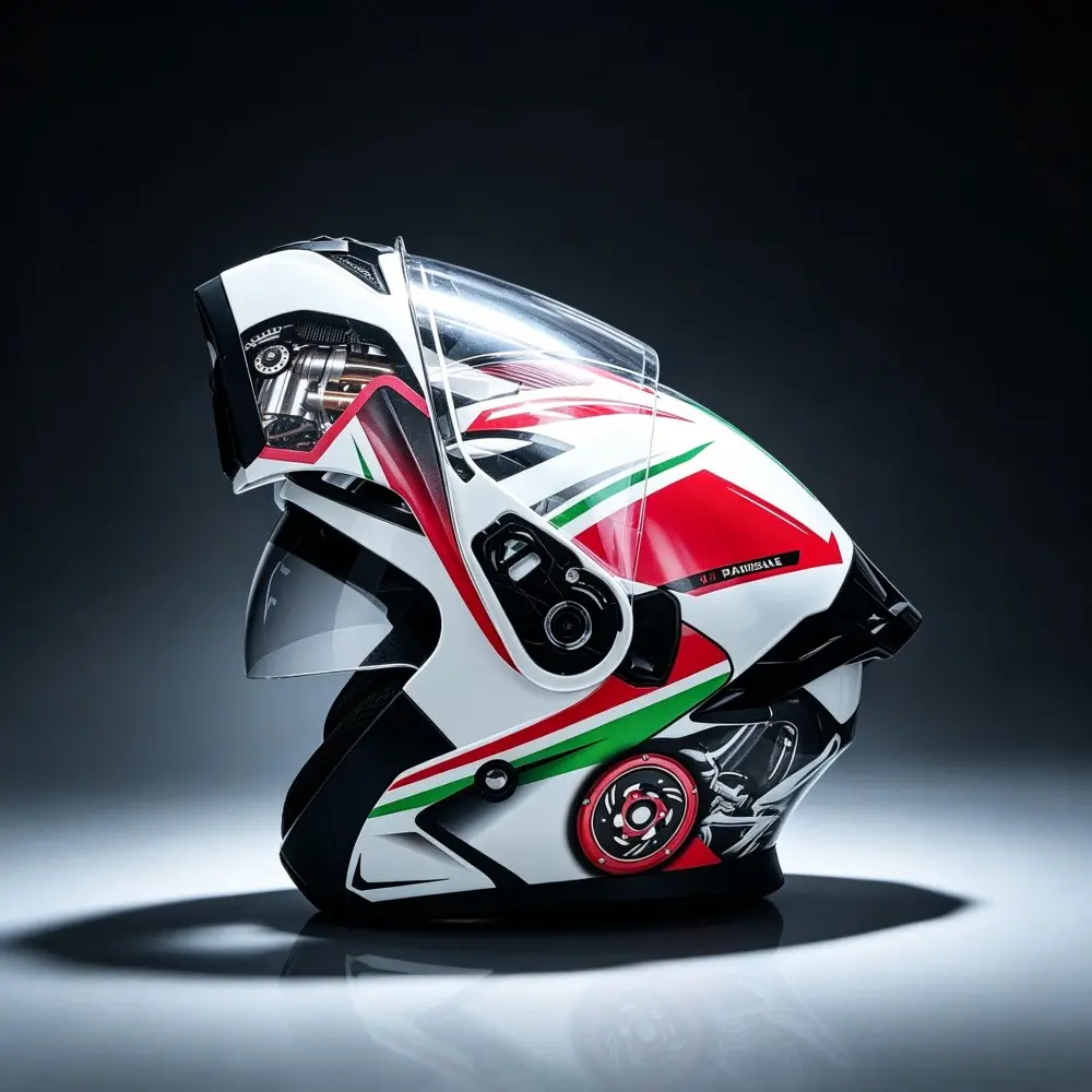 Akfox V4 Panigale Race Pattern Helmet, Dual Lens All-Season Motorcycle Full Face Helmet, Unisex Road Racing Riding Helmet, Motorcycle Helmets