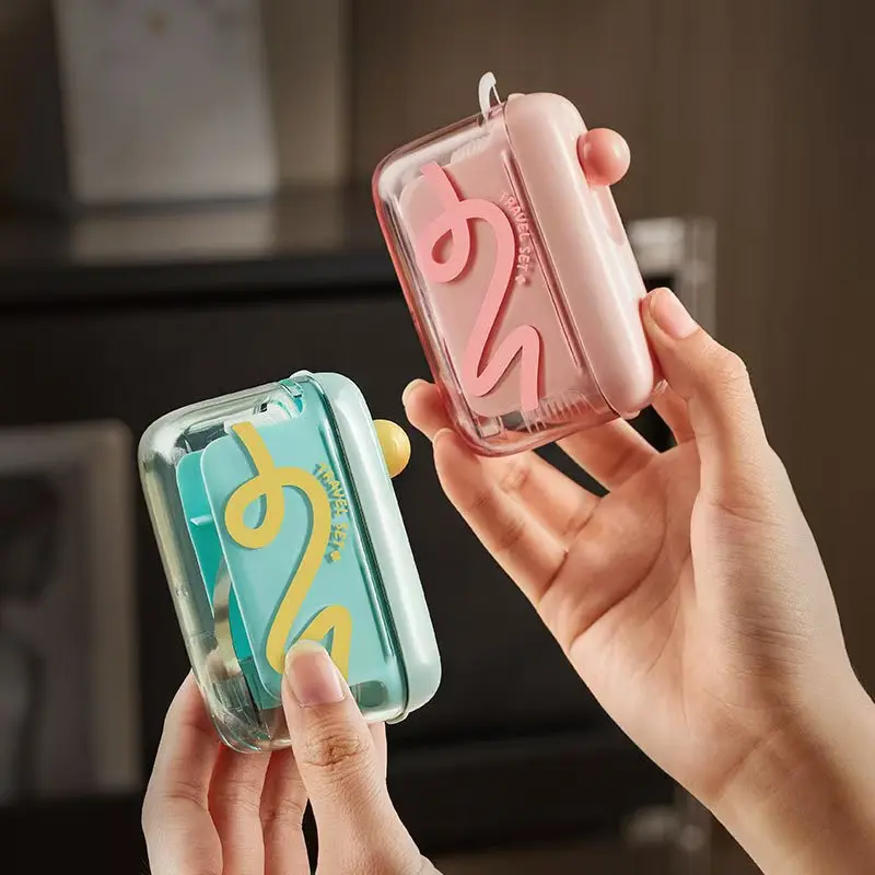 Compact Dopamine Automatic Dental Floss Dispenser Storage Box, Portable Press-to-Pick Dental Floss Stick Organizer for Home Use