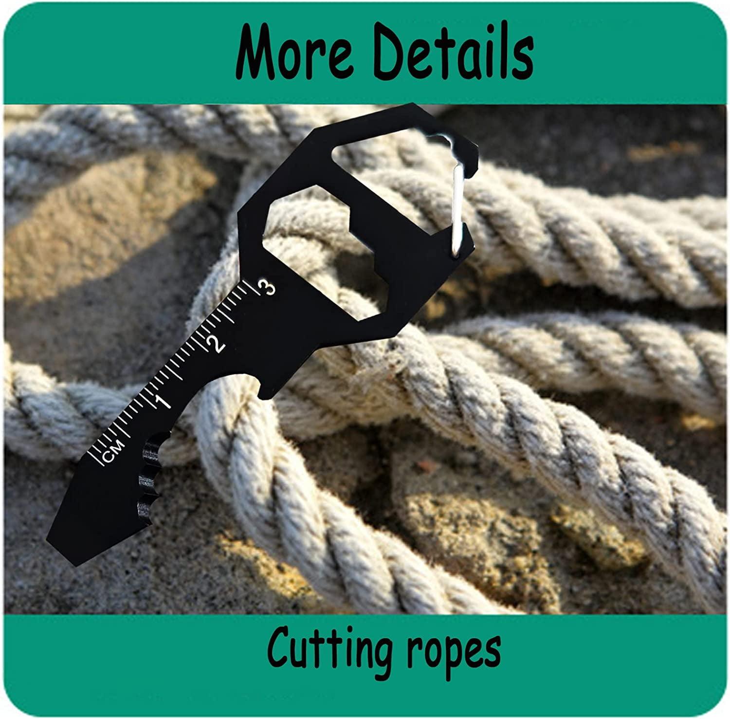 1PCS/2PCS Keychain Bottle Opener Multi Tool, 6-in-1 Keychain Pocket Tool for Bottle Opener, Screwdriver, Ruler, Wrench, Bit Driver, File Perfect Gifts for Boyfriends Husband Father(Black))