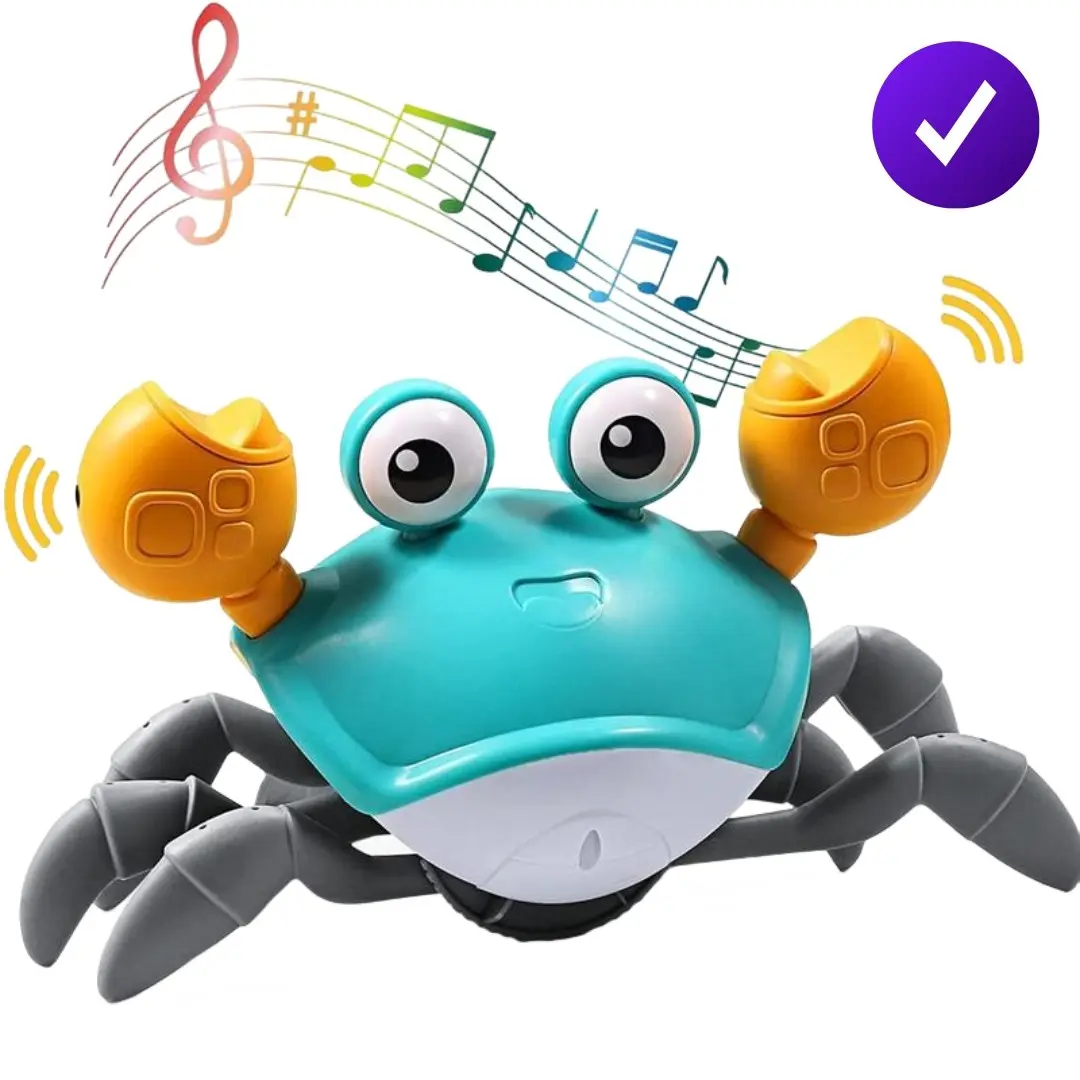 Electric Crab Toy with Music, Interactive Sensory Toy, Obstacle Avoidance Crawling, Unisex Kids Birthday Gift, Ages 3+