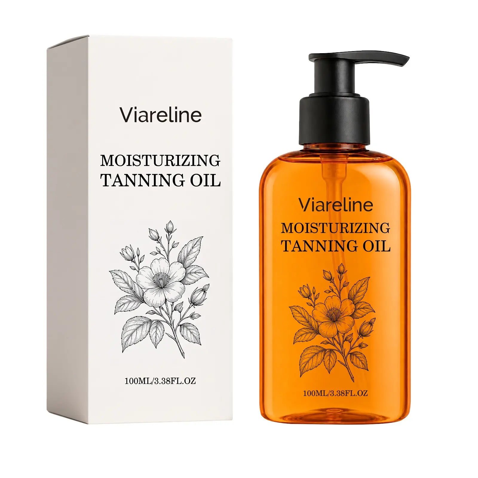 Viareline Moisturizing Tanning Oil, Create Natural Glowing Bronzed Skin for Outdoor Use