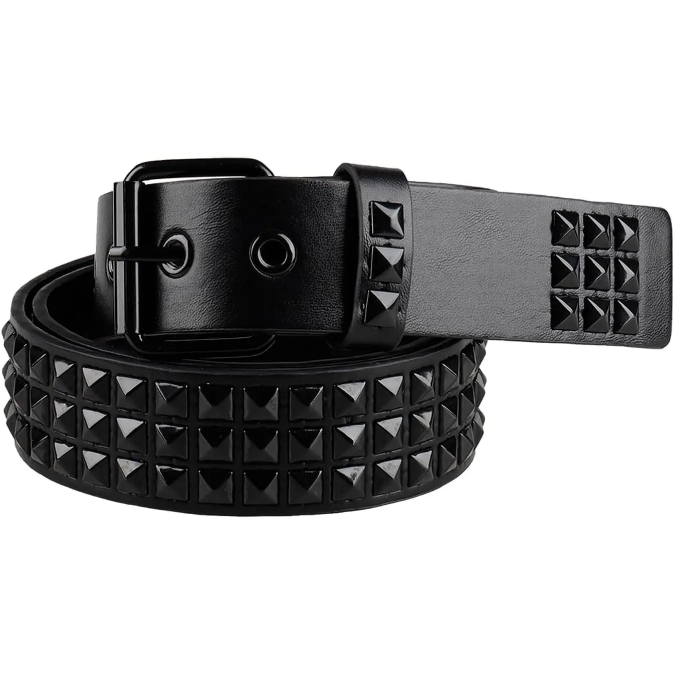 Studded Belt Metal Punk Rock Rivet Belts for Women/Men Grommet Pyramid Goth