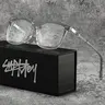 SUPKLEY Casual Comfort Full Frame Men's Glasses, Lightweight Glasses, Square Large PC Material, Fashion Decoration, Blue Light Blocking Clear Lens, Lightweight Eyeglasses, Trendy Casual Eyeglasses, Square Frames Eyeglass, Fashion Eyewear, Trending Glasses