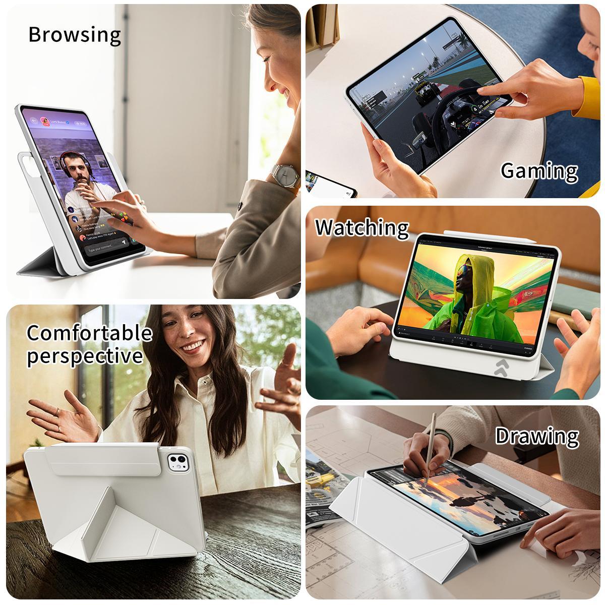 KENKE 2 in 1 Tablet Case with Pen Holder, Detachable Tablet Protective Cover with Kickstand, Tablet & Computer Accessories for iPad 11 12.9 Inch